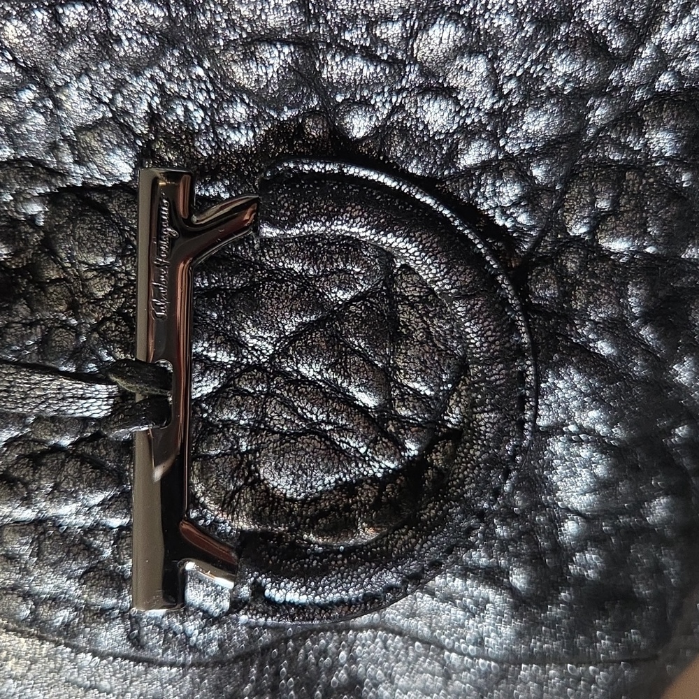 Salvatore Ferragamo AUTH. Gunmetal Bag - Picture 2 of 11